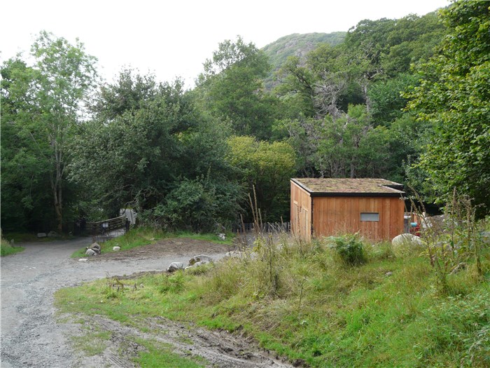 The finished turbne house returning from the Aber Falls 24 Aug 2015