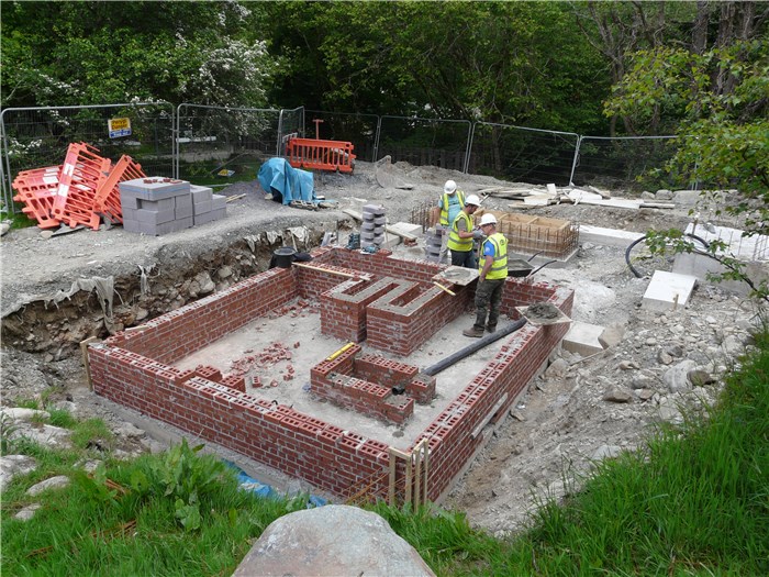 Cable trench brickwork for the sub-station now complete 8 June 2015 Cable trench brickwork for the sub-station now complete 8 June 2015
