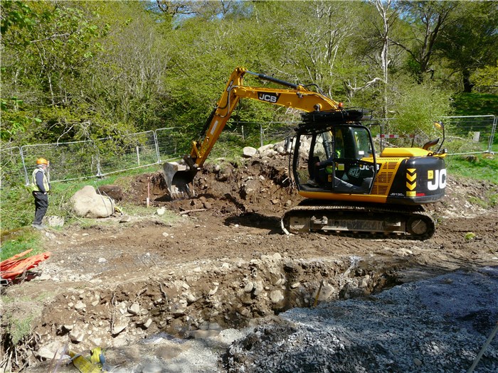 Excavation for the Turbine House observed by Ian Brooks archaeological contractor 12 May 2015