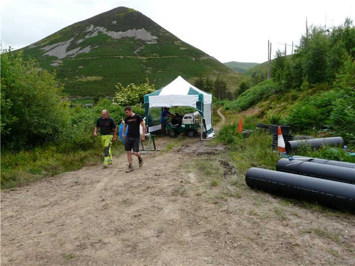 Pipe welding starts in Coedydd Aber Forest  2 July 2015