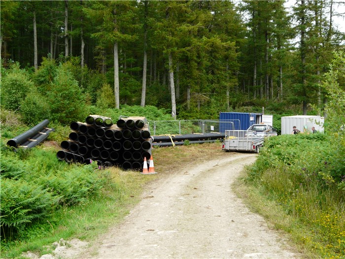 Pipe welding starts in Coedydd Aber Forest   2 July 2015