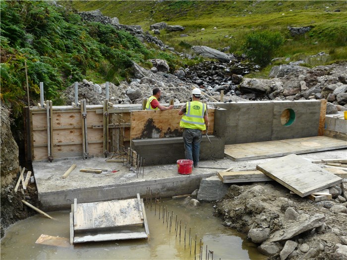 The shuttering is removed to reveal the weir structure 13 Aug 2015 The shuttering is removed to reveal the weir structure 13 Aug 2015
