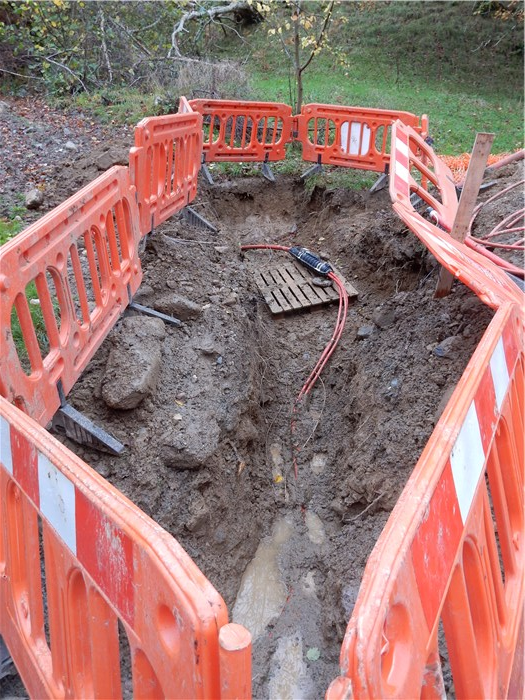 The cable is passed through the duct under the river and connected to the SP sub-station 19 November 2015 is connected The cable is passed through the duct under the river and connected to the SP sub-station 19 November 2015 is connected