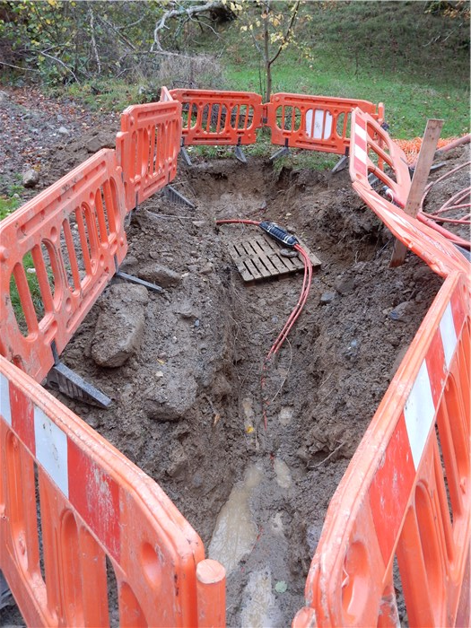 The cable is passed through the duct under the river and connected to the SP sub-station 19 November 2015 is connected