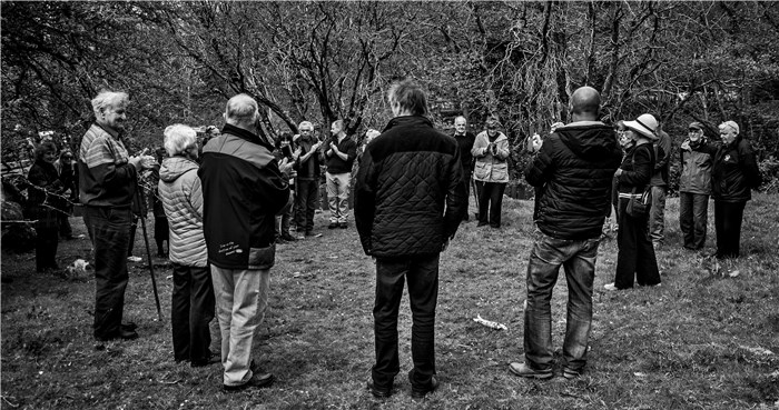 Under way at last Gathering for Cutting the first Turf at the Turbine House Site 4 May 2015