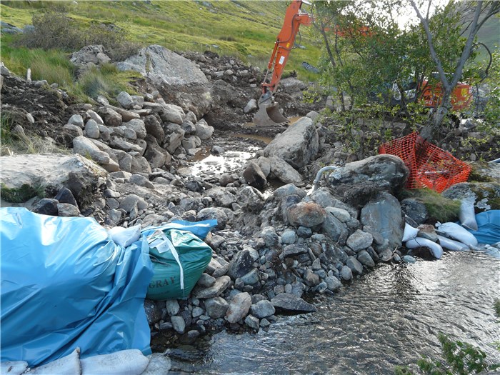 The ditch to take the diversionary pipes is cleared 18 July 2015