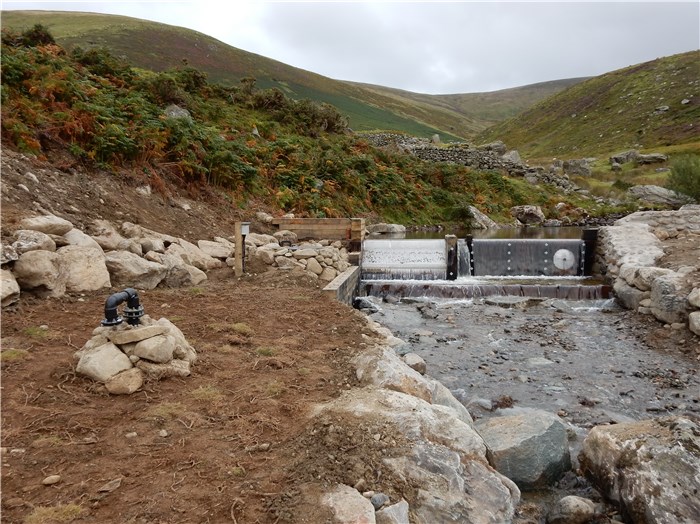 The completed weir 19 Sept 2015