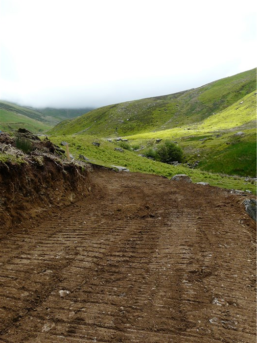 The benching for the pipeline approaches the site of the weir 23 June 2015